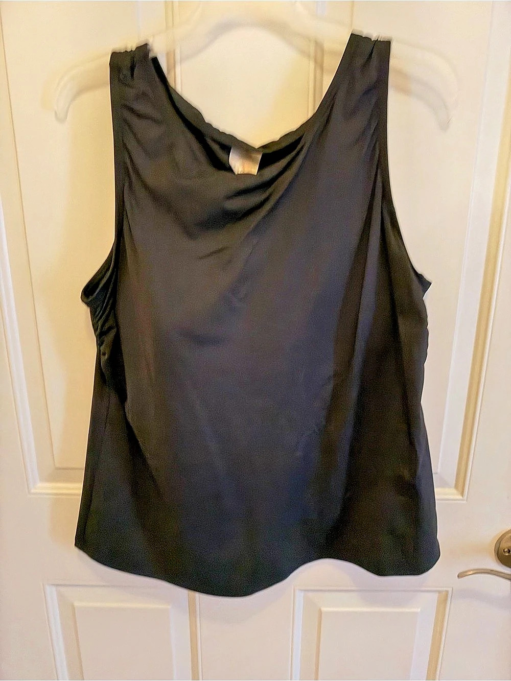 Lands' End Black Cowl Neck Tank Top Size XL Like New